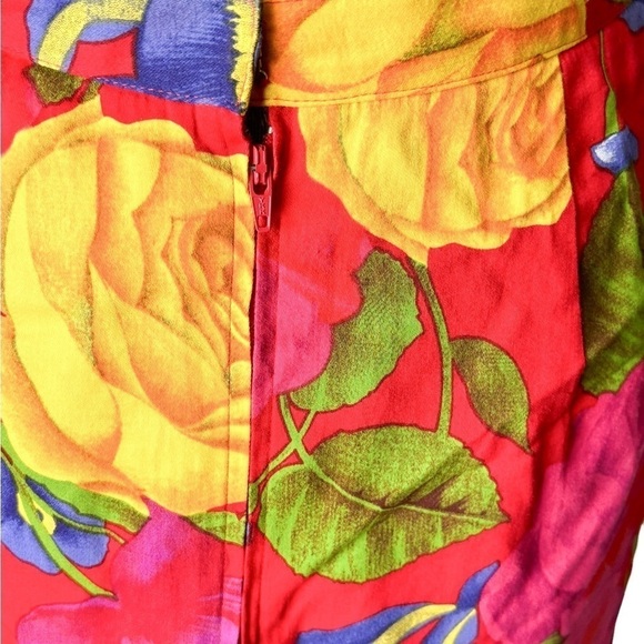 A.J.Bari Off the Shoulder Skirt Set Red Floral S/M - Picture 7 of 11